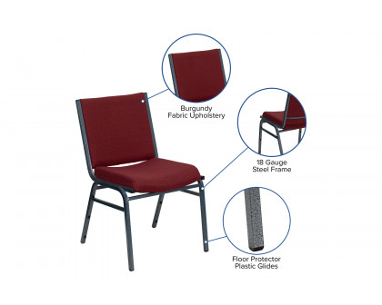 BLNK HERCULES Series Fabric Heavy Duty Stack Chair - Burgundy Patterned