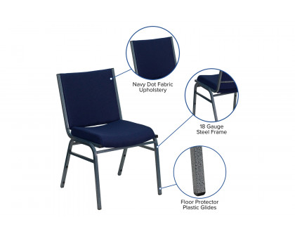 BLNK HERCULES Series Fabric Heavy Duty Stack Chair - Navy Blue Dot