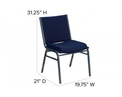 BLNK HERCULES Series Fabric Heavy Duty Stack Chair - Navy Blue Dot