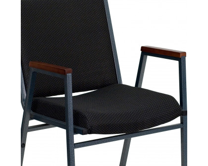 BLNK™ HERCULES Series Fabric Heavy Duty Stack Chair with Arms - Black Dot