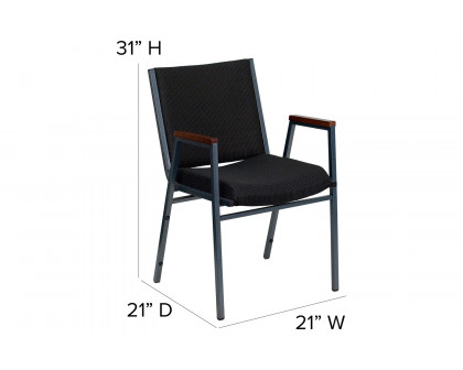 BLNK™ HERCULES Series Fabric Heavy Duty Stack Chair with Arms - Black Dot