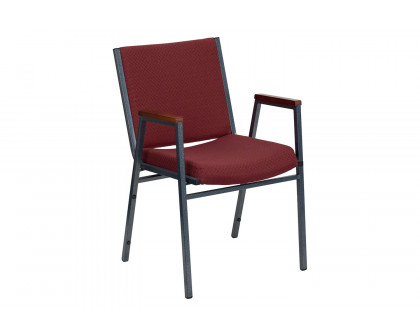 BLNK™ HERCULES Series Fabric Heavy Duty Stack Chair with Arms - Burgundy Patterned