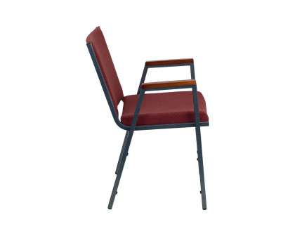 BLNK™ HERCULES Series Fabric Heavy Duty Stack Chair with Arms - Burgundy Patterned