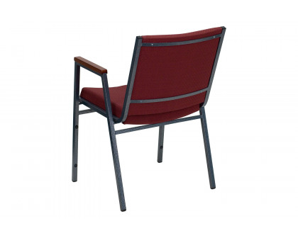 BLNK™ HERCULES Series Fabric Heavy Duty Stack Chair with Arms - Burgundy Patterned