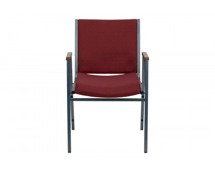 BLNK™ HERCULES Series Fabric Heavy Duty Stack Chair with Arms - Burgundy Patterned