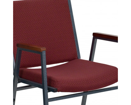 BLNK™ HERCULES Series Fabric Heavy Duty Stack Chair with Arms - Burgundy Patterned