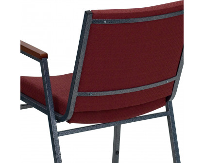 BLNK™ HERCULES Series Fabric Heavy Duty Stack Chair with Arms - Burgundy Patterned