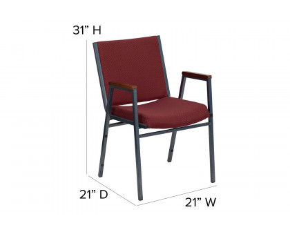 BLNK™ HERCULES Series Fabric Heavy Duty Stack Chair with Arms - Burgundy Patterned