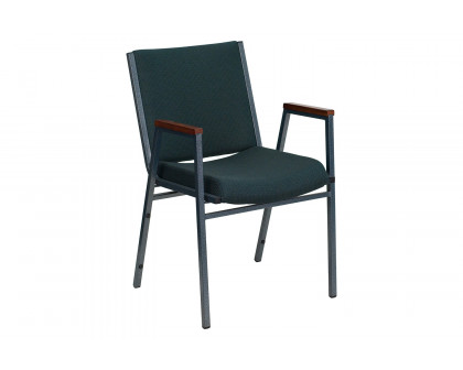 BLNK™ HERCULES Series Fabric Heavy Duty Stack Chair with Arms - Green Patterned