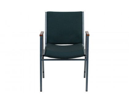 BLNK™ HERCULES Series Fabric Heavy Duty Stack Chair with Arms - Green Patterned