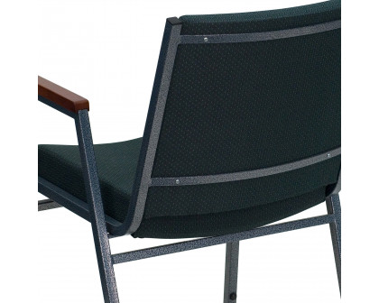 BLNK™ HERCULES Series Fabric Heavy Duty Stack Chair with Arms - Green Patterned