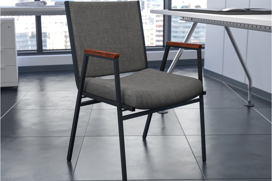 BLNK™ HERCULES Series Fabric Heavy Duty Stack Chair with Arms - Gray