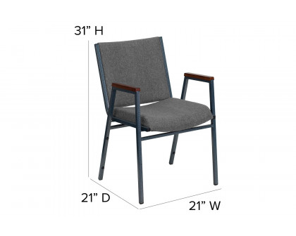 BLNK™ HERCULES Series Fabric Heavy Duty Stack Chair with Arms - Gray