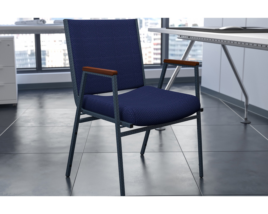 BLNK HERCULES Series Fabric Heavy Duty Stack Chair with Arms - Navy Blue Dot