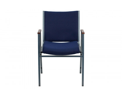 BLNK™ HERCULES Series Fabric Heavy Duty Stack Chair with Arms - Navy Blue Dot