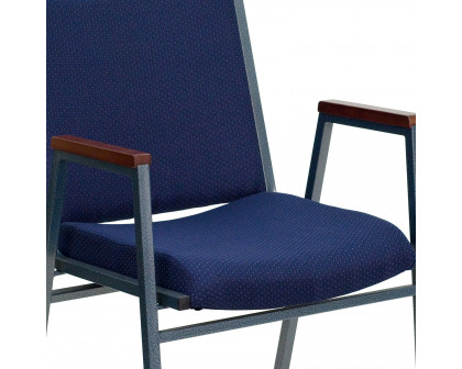 BLNK™ HERCULES Series Fabric Heavy Duty Stack Chair with Arms - Navy Blue Dot