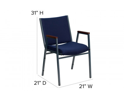 BLNK™ HERCULES Series Fabric Heavy Duty Stack Chair with Arms - Navy Blue Dot