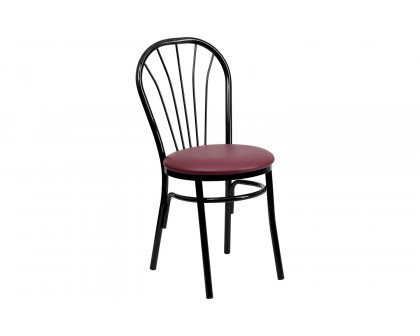 BLNK™ HERCULES Series Vinyl Fan Back Metal Chair - Burgundy