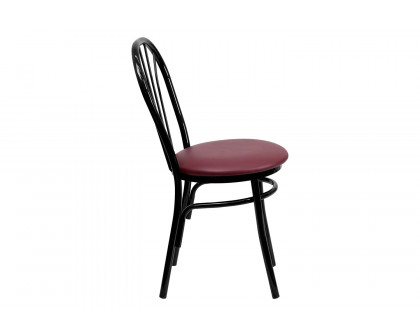 BLNK™ HERCULES Series Vinyl Fan Back Metal Chair - Burgundy