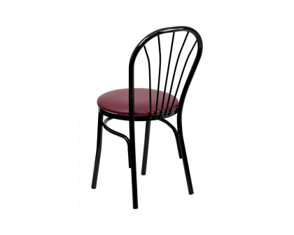 BLNK™ HERCULES Series Vinyl Fan Back Metal Chair - Burgundy