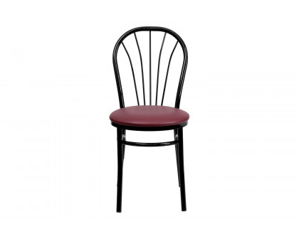 BLNK™ HERCULES Series Vinyl Fan Back Metal Chair - Burgundy