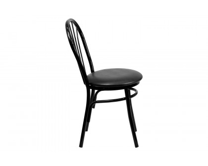 BLNK™ HERCULES Series Vinyl Fan Back Metal Chair - Black