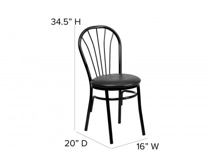 BLNK™ HERCULES Series Vinyl Fan Back Metal Chair - Black