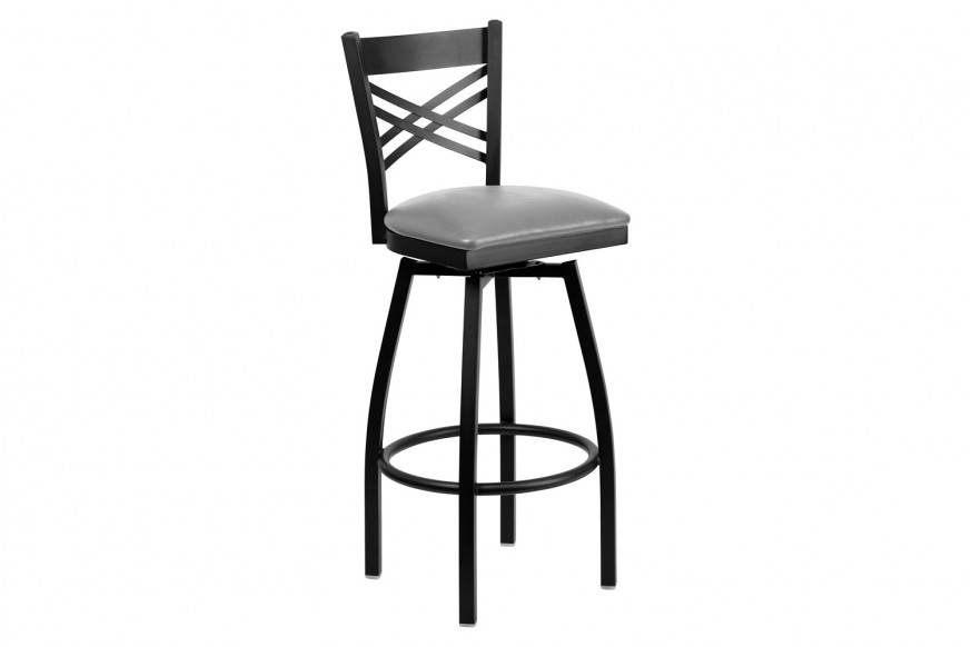 BLNK™ - HERCULES Series "X" Back Swivel Bar Stool with Custom Upholstered Seat