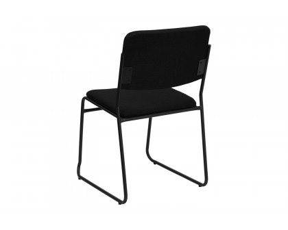 BLNK HERCULES Series Fabric High Density Stacking Chair with Sled Base - Black