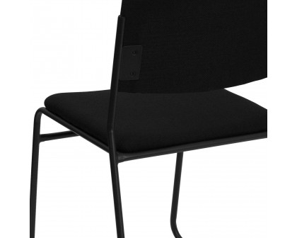 BLNK HERCULES Series Fabric High Density Stacking Chair with Sled Base - Black