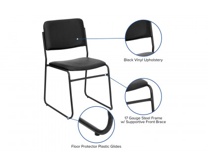 BLNK - HERCULES Series Vinyl High Density Stacking Chair with Sled Base