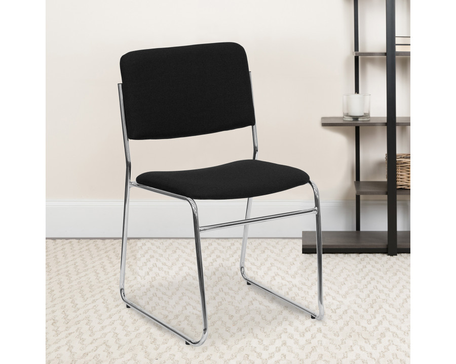 BLNK - HERCULES Series Fabric High Density Stacking Chair with Chrome Sled Base