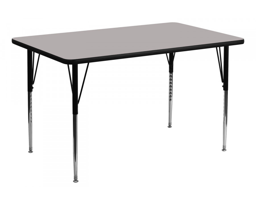 BLNK Wren Rectangular HP Laminate Activity Table - Gray, 24"W x 48"L, with Standard Height Adjustable Legs