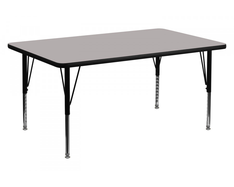 BLNK Wren Rectangular HP Laminate Activity Table - Gray, 24"W x 48"L, with Short Height Adjustable Legs