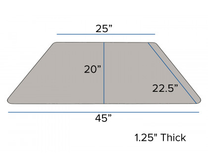 BLNK Wren Mobile Trapezoid HP Laminate Activity Table - Gray, 22.5"W x 45"L, with Standard Height Adjustable Legs