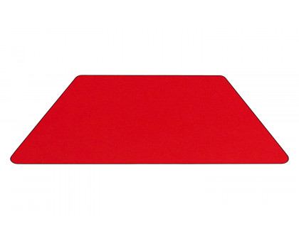 BLNK Wren Mobile Trapezoid HP Laminate Activity Table - Red, 22.5"W x 45"L, with Standard Height Adjustable Legs