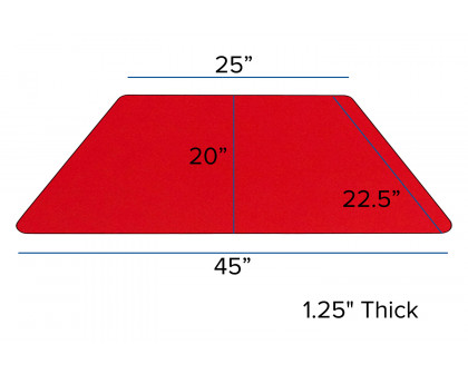 BLNK Wren Mobile Trapezoid HP Laminate Activity Table - Red, 22.5"W x 45"L, with Standard Height Adjustable Legs