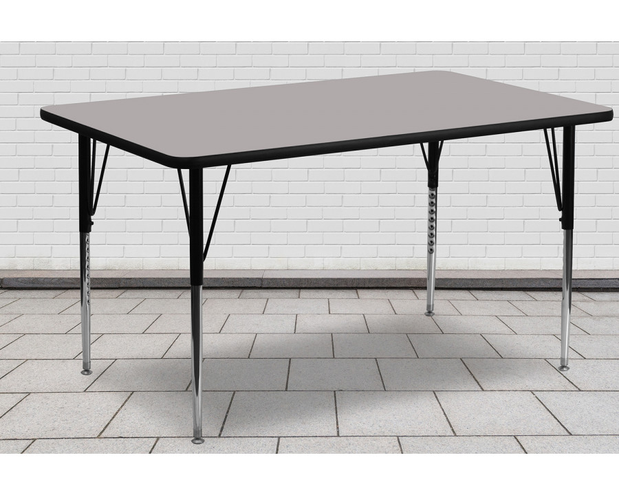 BLNK Wren Rectangular HP Laminate Activity Table - Gray, 24"W x 60"L, with Standard Height Adjustable Legs