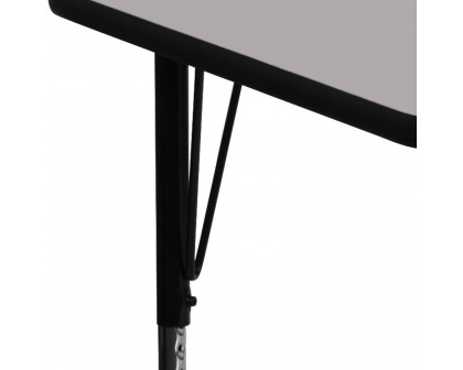 BLNK Wren Rectangular HP Laminate Activity Table - Gray, 24"W x 60"L, with Standard Height Adjustable Legs