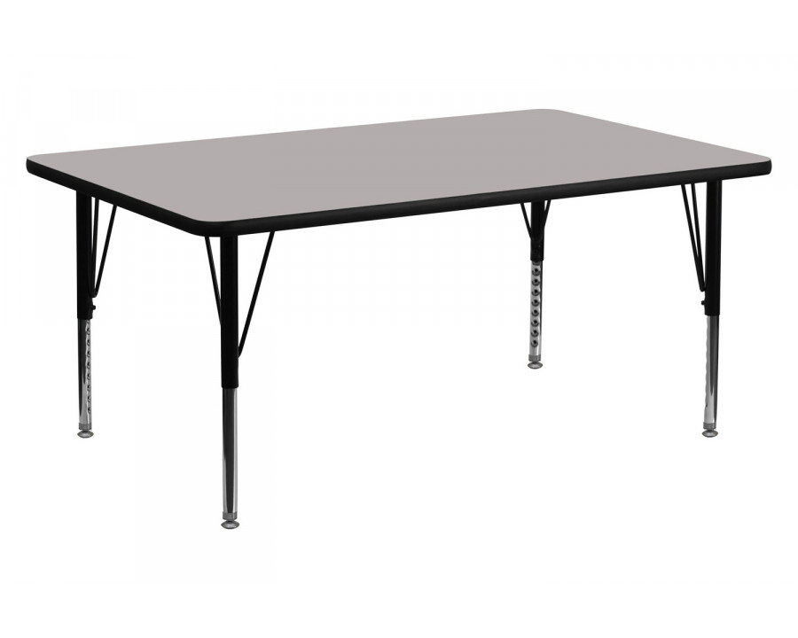 BLNK Wren Rectangular HP Laminate Activity Table - Gray, 24"W x 60"L, with Short Height Adjustable Legs