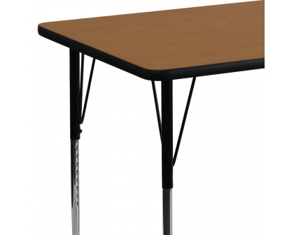 BLNK Wren Rectangular Thermal Laminate Activity Table - Oak, 30"W x 48"L, with Standard Height Adjustable Legs