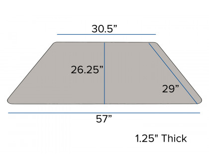 BLNK Wren Mobile Trapezoid HP Laminate Activity Table - Gray, 29"W x 57"L, with Standard Height Adjustable Legs