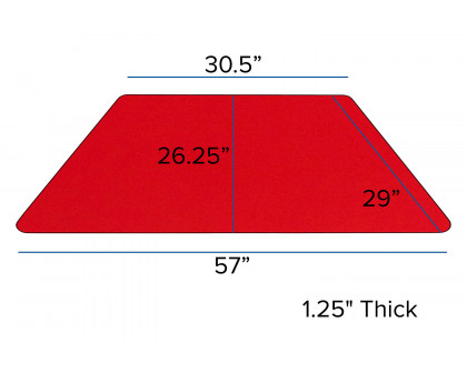 BLNK Wren Mobile Trapezoid Thermal Laminate Activity Table - Red, with Standard Height Adjustable Legs