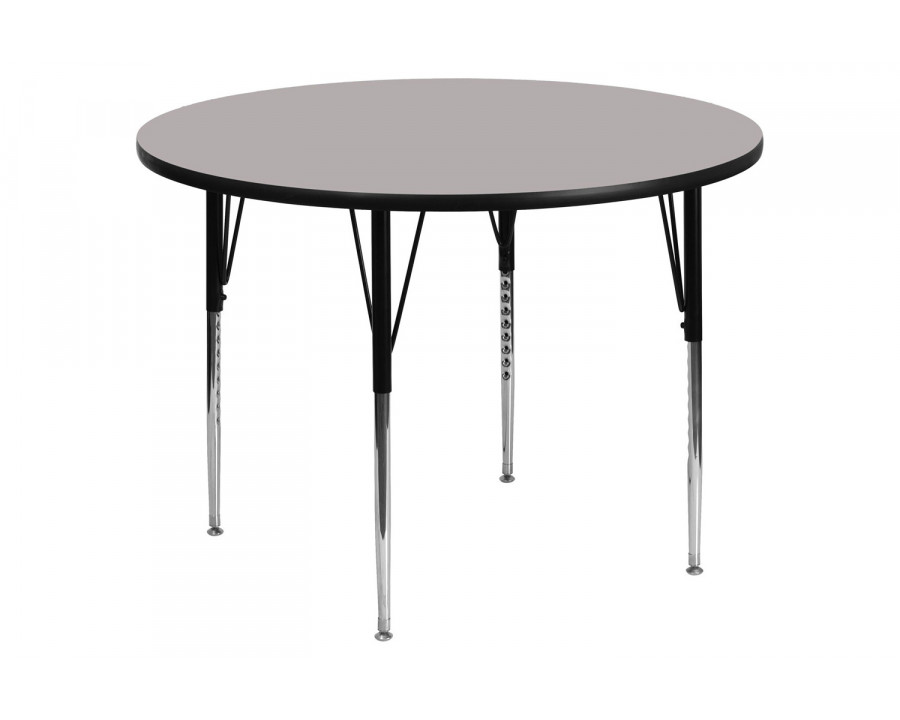 BLNK Wren Round HP Laminate Activity Table - Gray, 42"D, with Standard Height Adjustable Legs