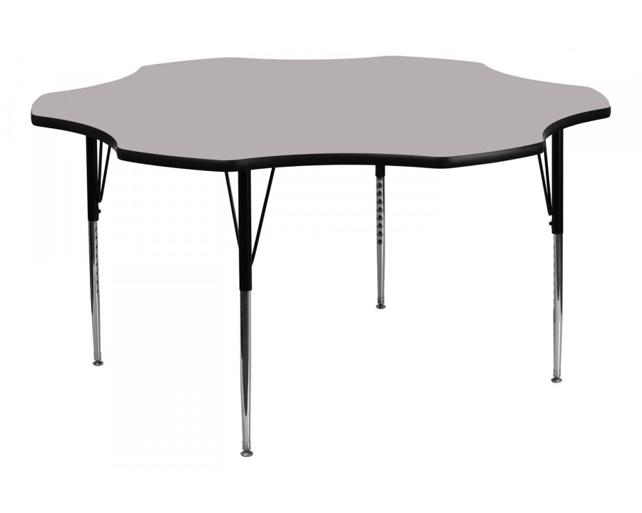 BLNK Wren Flower Thermal Laminate Activity Table - Gray, with Standard Height Adjustable Legs