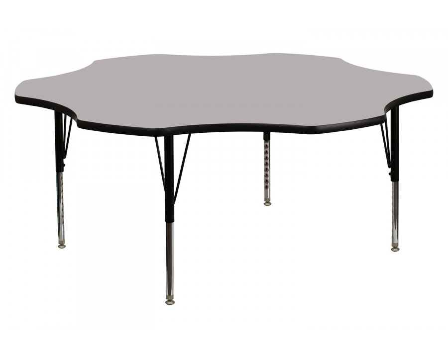 BLNK Wren Flower Thermal Laminate Activity Table - Gray, with Short Height Adjustable Legs