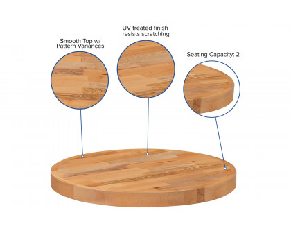 BLNK Mayfair Round Butcher Block Style Table Top - 24"D