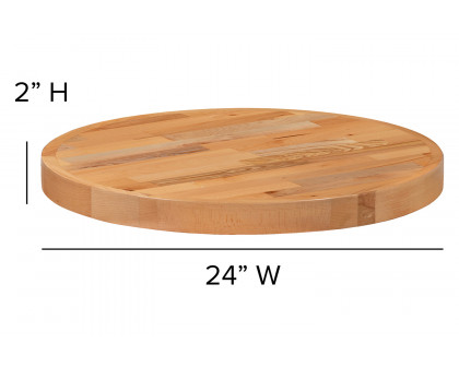 BLNK Mayfair Round Butcher Block Style Table Top - 24"D