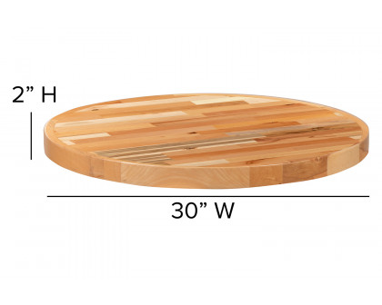 BLNK Mayfair Round Butcher Block Style Table Top - 30"D