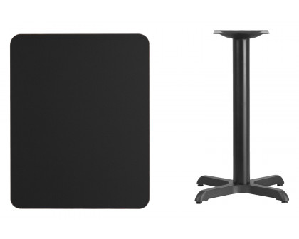 BLNK Rectangular Table with 22'' x 22'' Base - Black, 24"W x 30"L